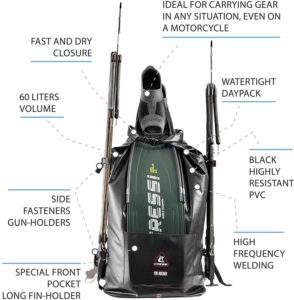 Cressi Gara Drybag Seesack Trockenrucksack Finholder Gunholder Rucksack Spearfishing