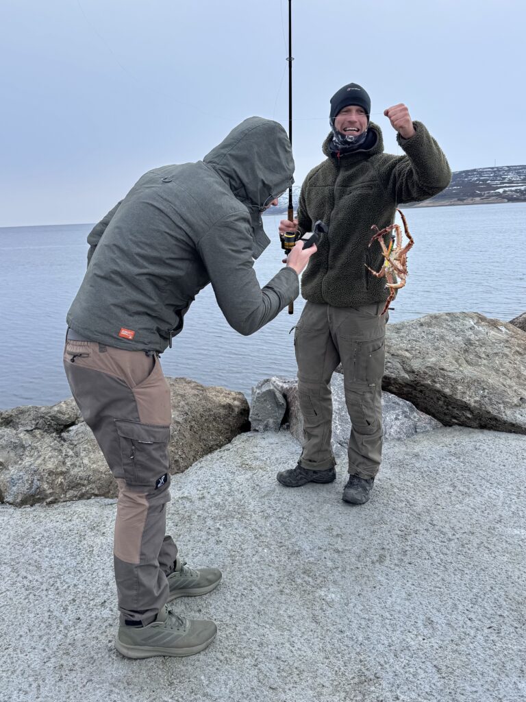 Kingcrab King crab Königskrabbe Norwegen Fangen Angel fishing Fishing rod Norway